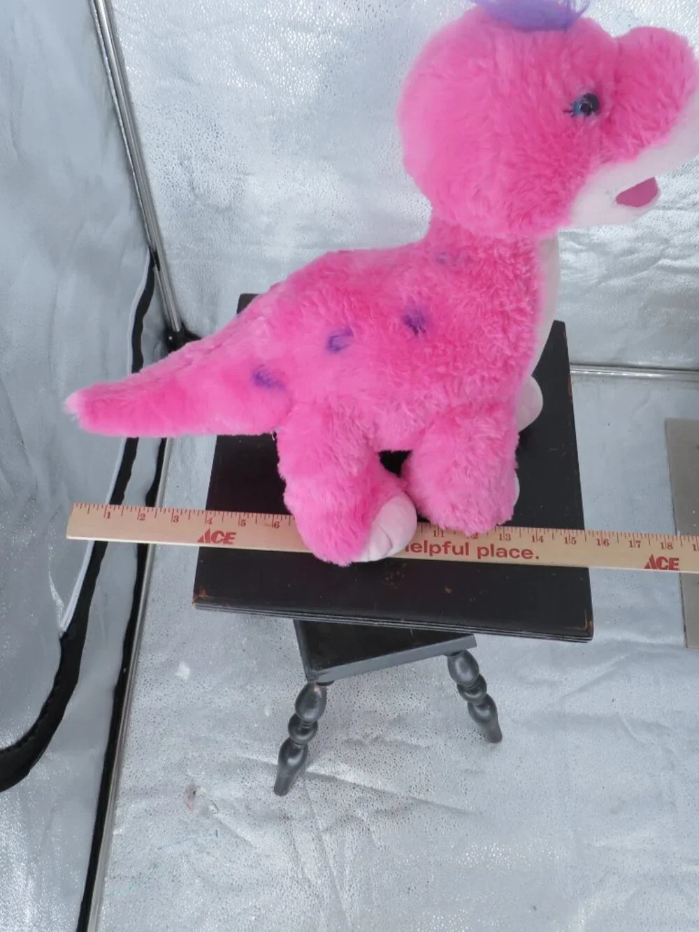 Build A Bear Pink Dinosaur Plush Purple Spots 15 in Medium Soft Stuffed Animal
